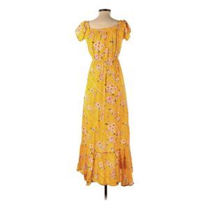 Able the Label Yellow Floral Off The Shoulder Midi Dress XS